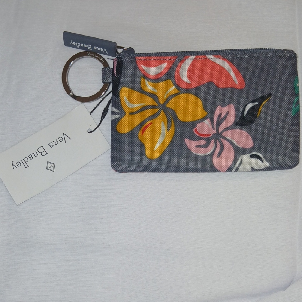 Vera Bradley Coastal Paradise Floral Zip ID ase NWT